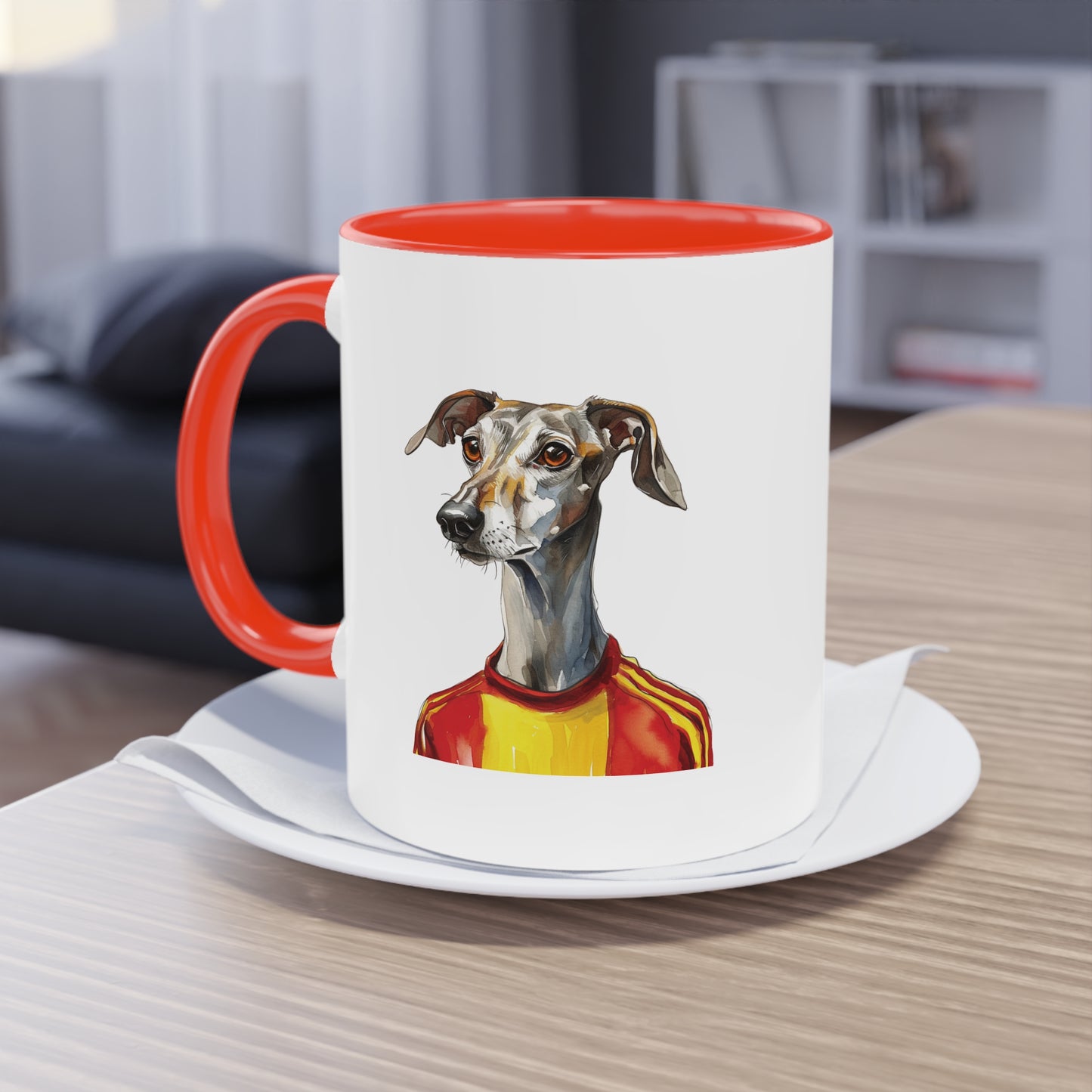 Hunde Tasse Fußball Fan Wuffis I EM 2024 I Galgo Espanol I Team Spanien