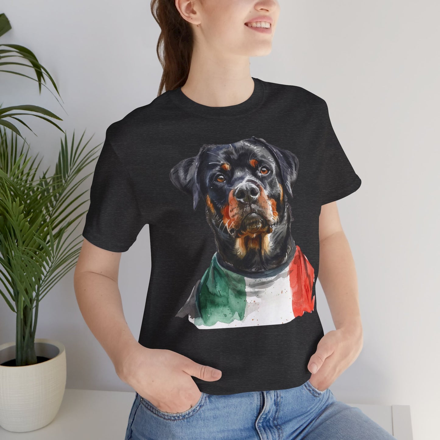 Unisex T-Shirt Fußball Fan Wuffis I EM 2024 I Rottweiler I Team Italien