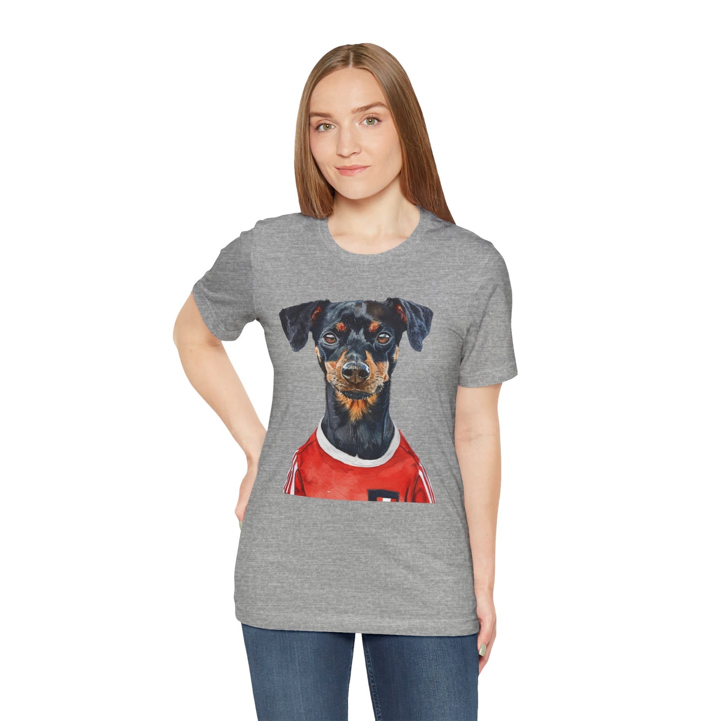 Unisex T-Shirt Fußball Fan Wuffis I EM 2024 I Österreichischer Pinscher I Team Österreich