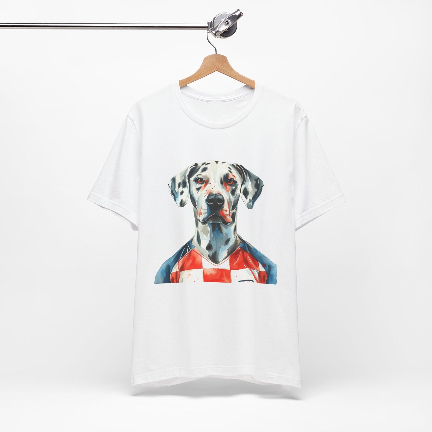 T Shirt Hund Dalmatiner in Fußball Trikot Kroatien