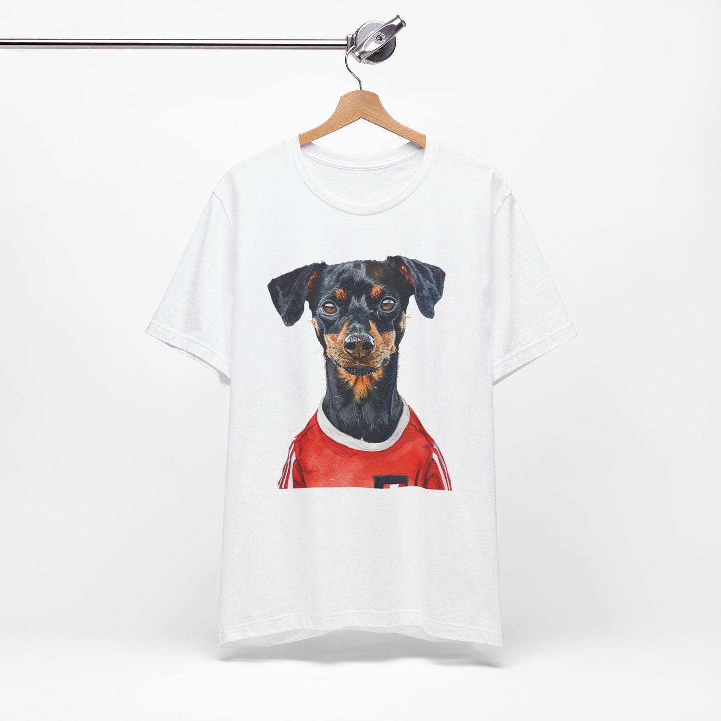 Unisex T-Shirt Fußball Fan Wuffis I EM 2024 I Österreichischer Pinscher I Team Österreich