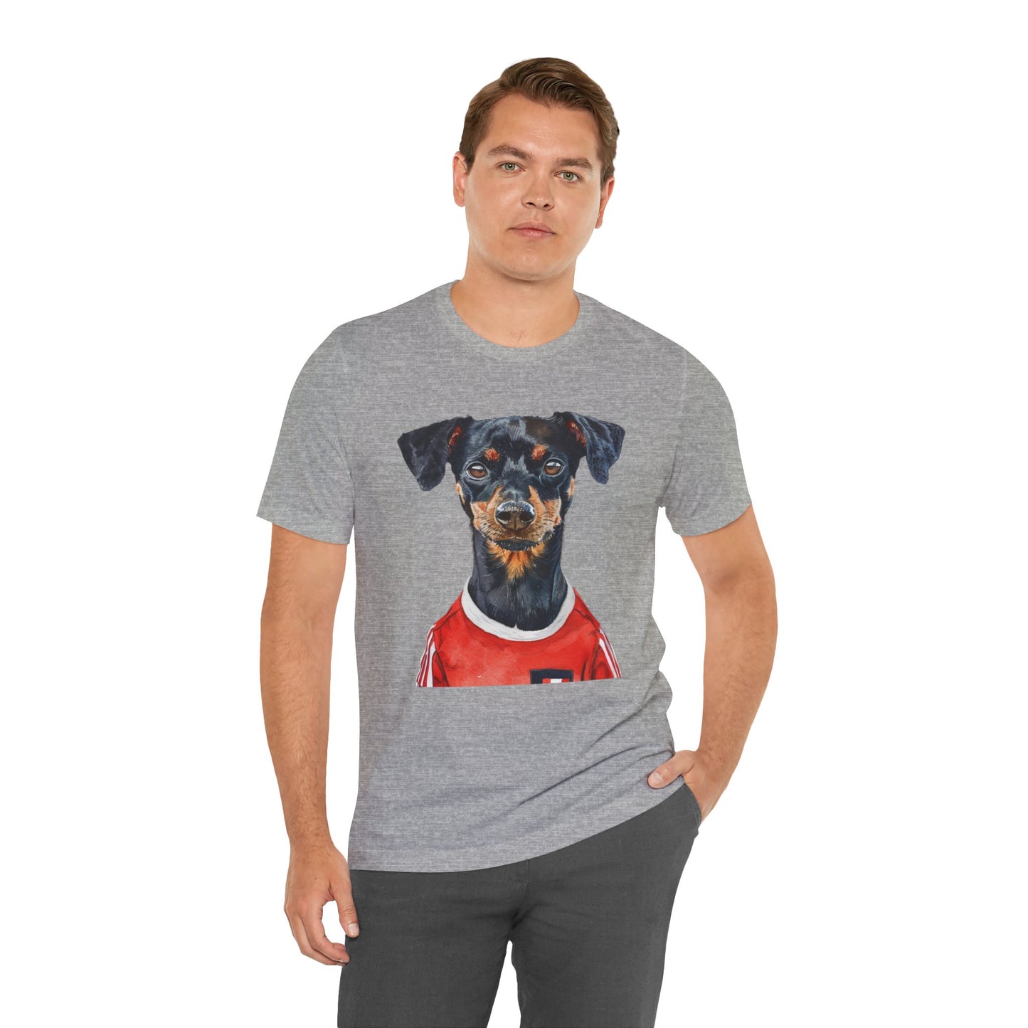 Unisex T-Shirt Fußball Fan Wuffis I EM 2024 I Österreichischer Pinscher I Team Österreich