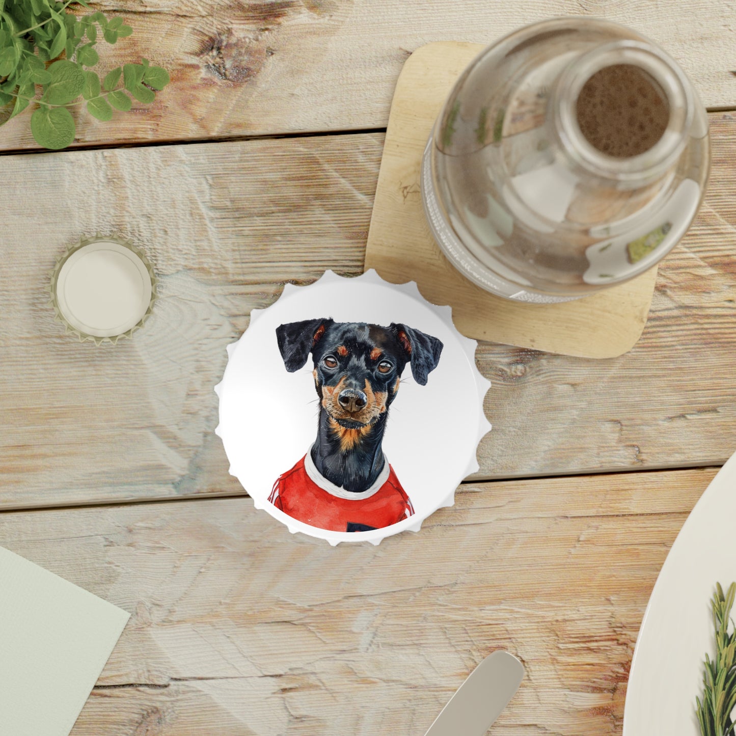 Bark & Brew I Flaschenöffner mit Hundemotiven I Österreichischer Pinscher I EM 2024 I Team Österreich