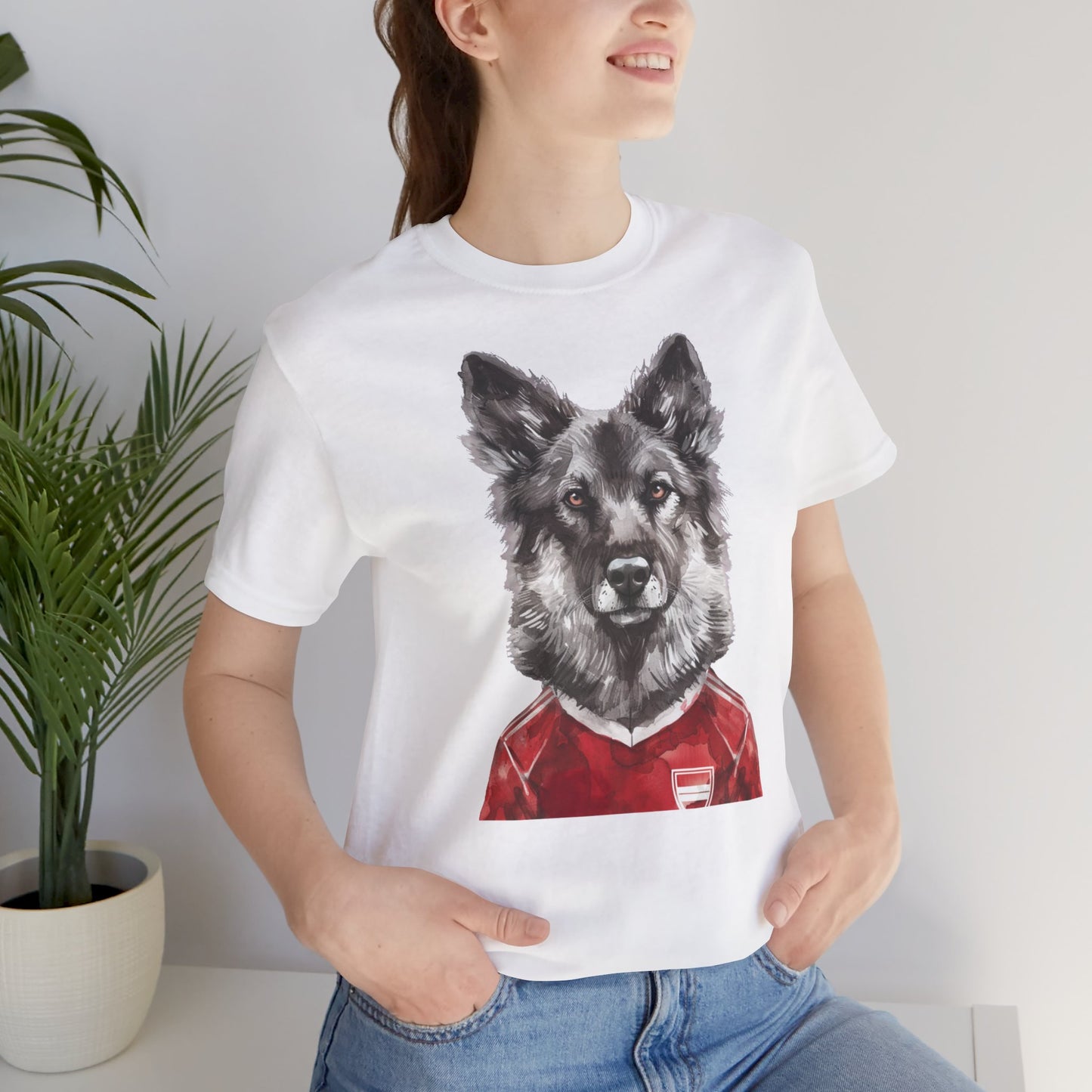 Unisex T-Shirt Fußball Fan Wuffis I EM 2024 I Gronlandshund I Team Dänemark