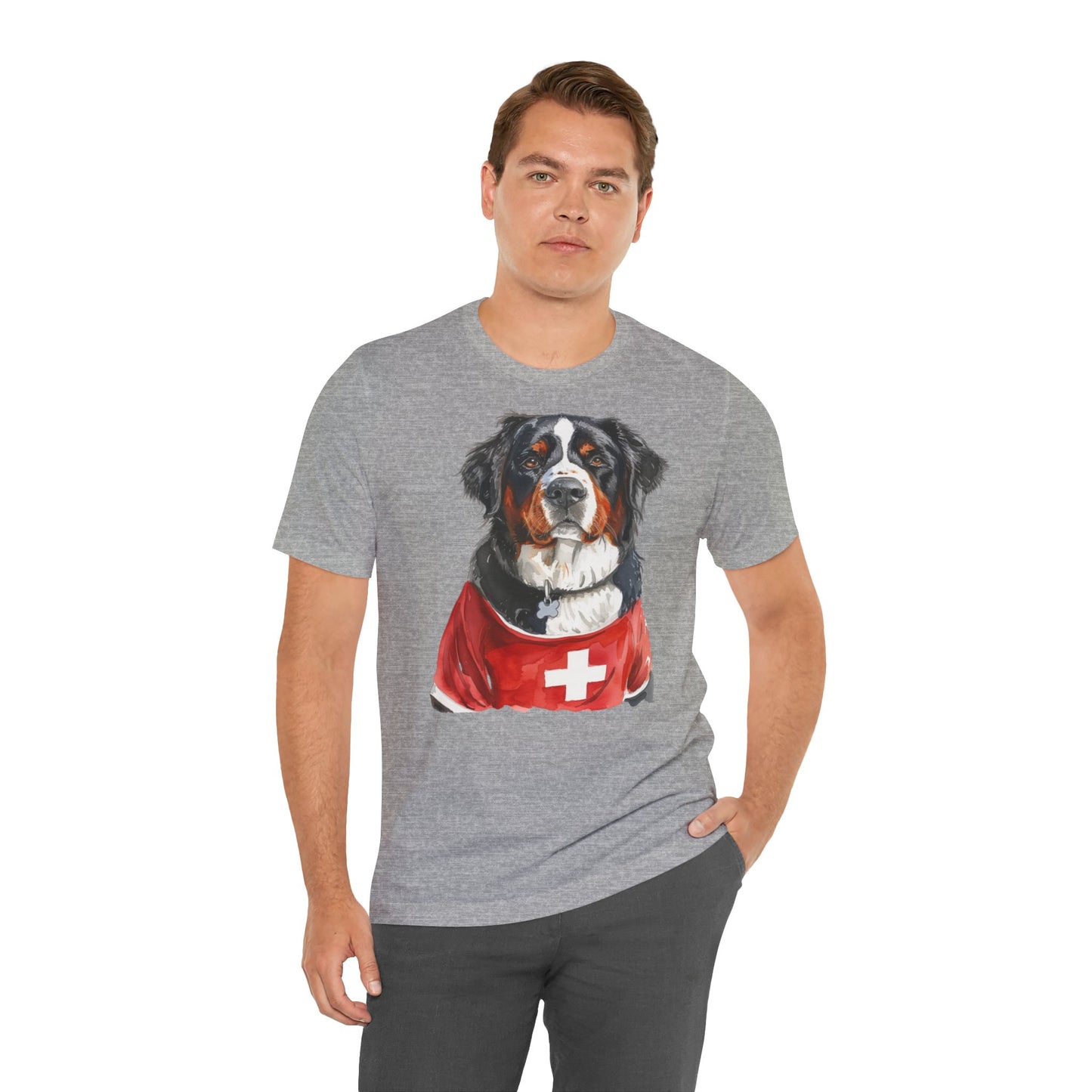 Unisex T-Shirt Fußball Fan Wuffis I EM 2024 I Berner Sennenhund I Team Schweiz