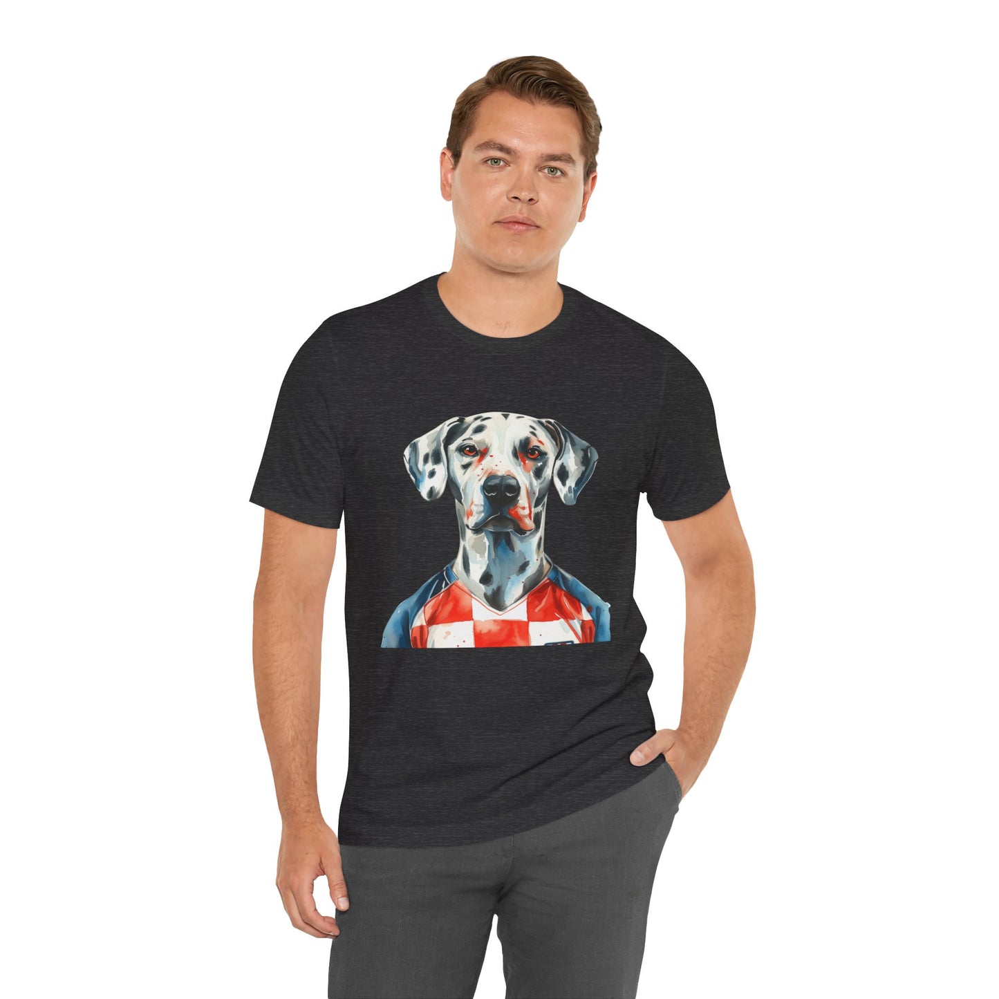 Unisex T-Shirt Fußball Fan Wuffis"I EM 2024 I Dalmatiner I Team Kroatien