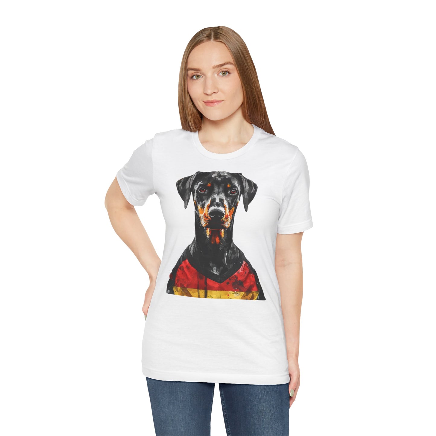 Unisex T-Shirt Fußball Fan Wuffis I EM 2024 I Dobermann  I Team Deutschland