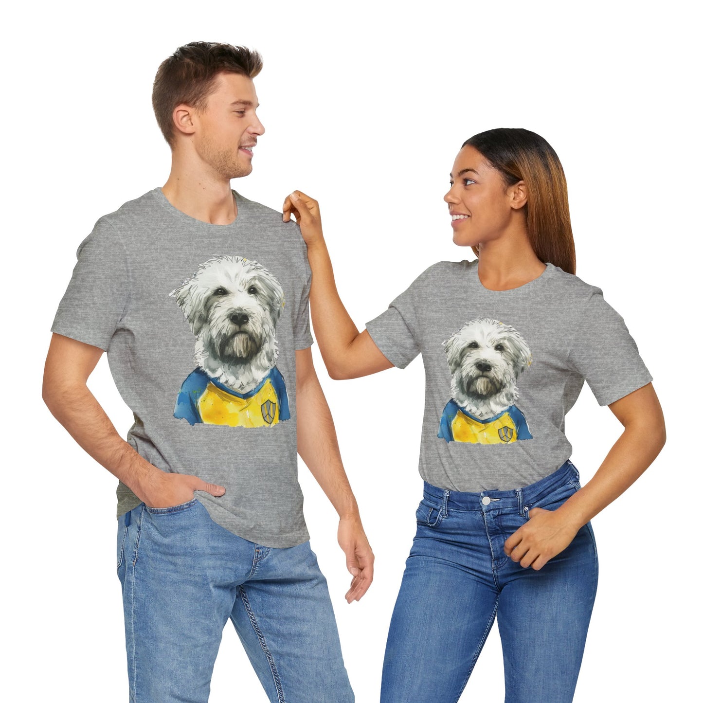 Unisex T-Shirt Fußball Fan Wuffis I EM 2024 I Ukrainischer Schäferhund I Team Ukraine