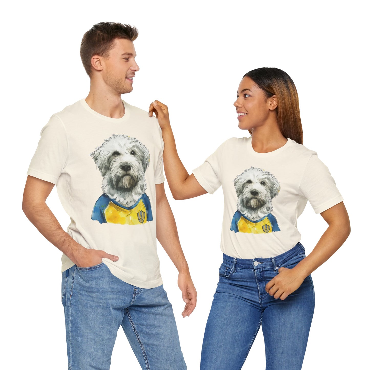 Unisex T-Shirt Fußball Fan Wuffis I EM 2024 I Ukrainischer Schäferhund I Team Ukraine