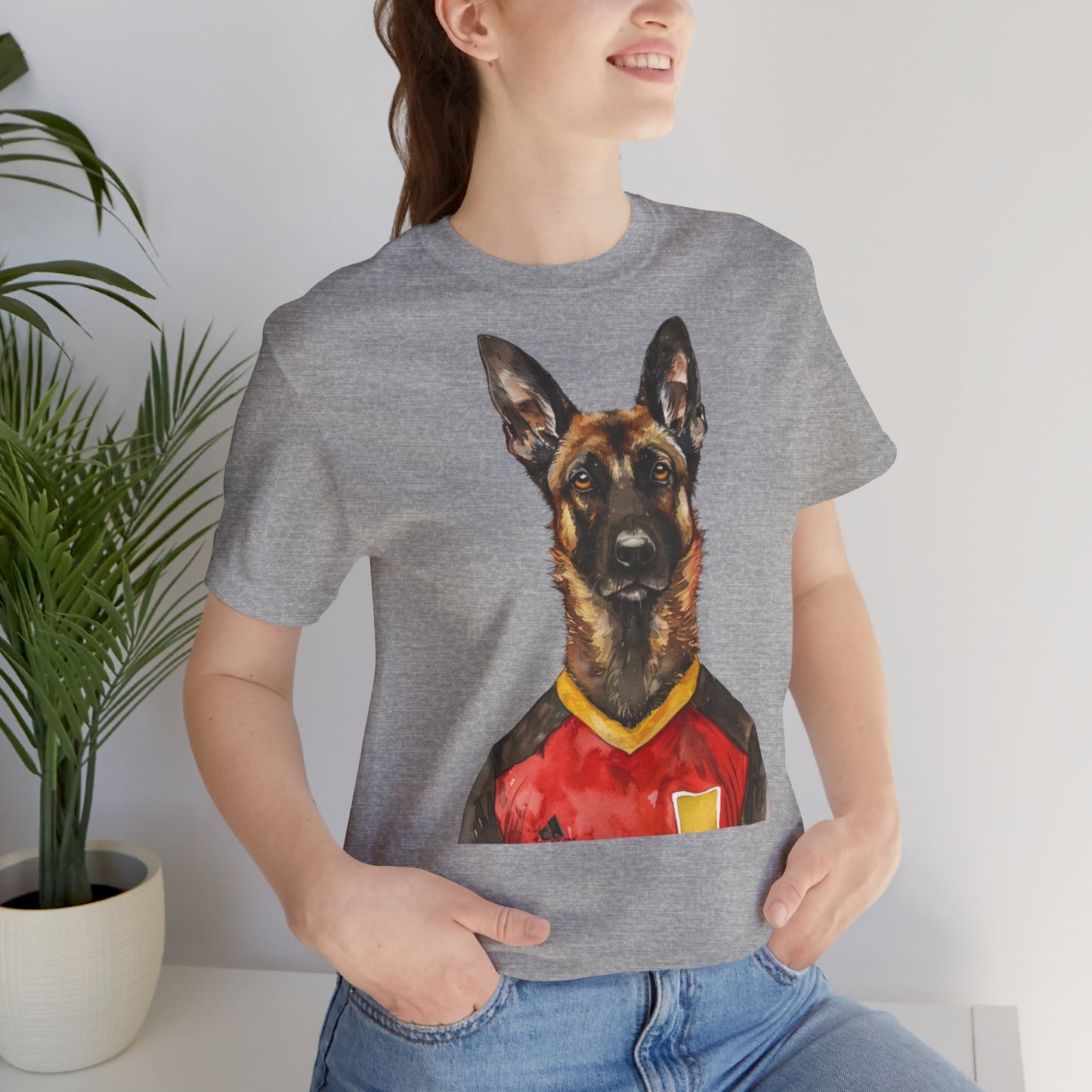 Unisex T-Shirt Fußball Fan Wuffis I EM 2024 I Malinois I Team Belgien