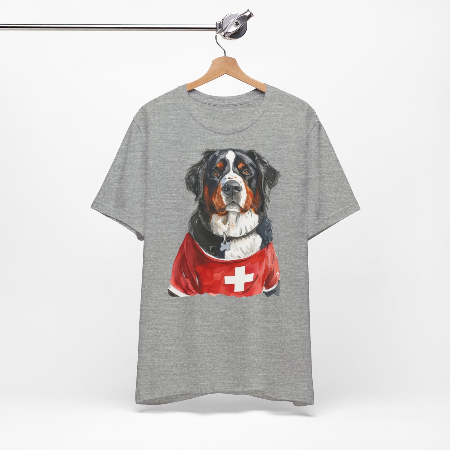 Unisex T-Shirt Fußball Fan Wuffis I EM 2024 I Berner Sennenhund I Team Schweiz