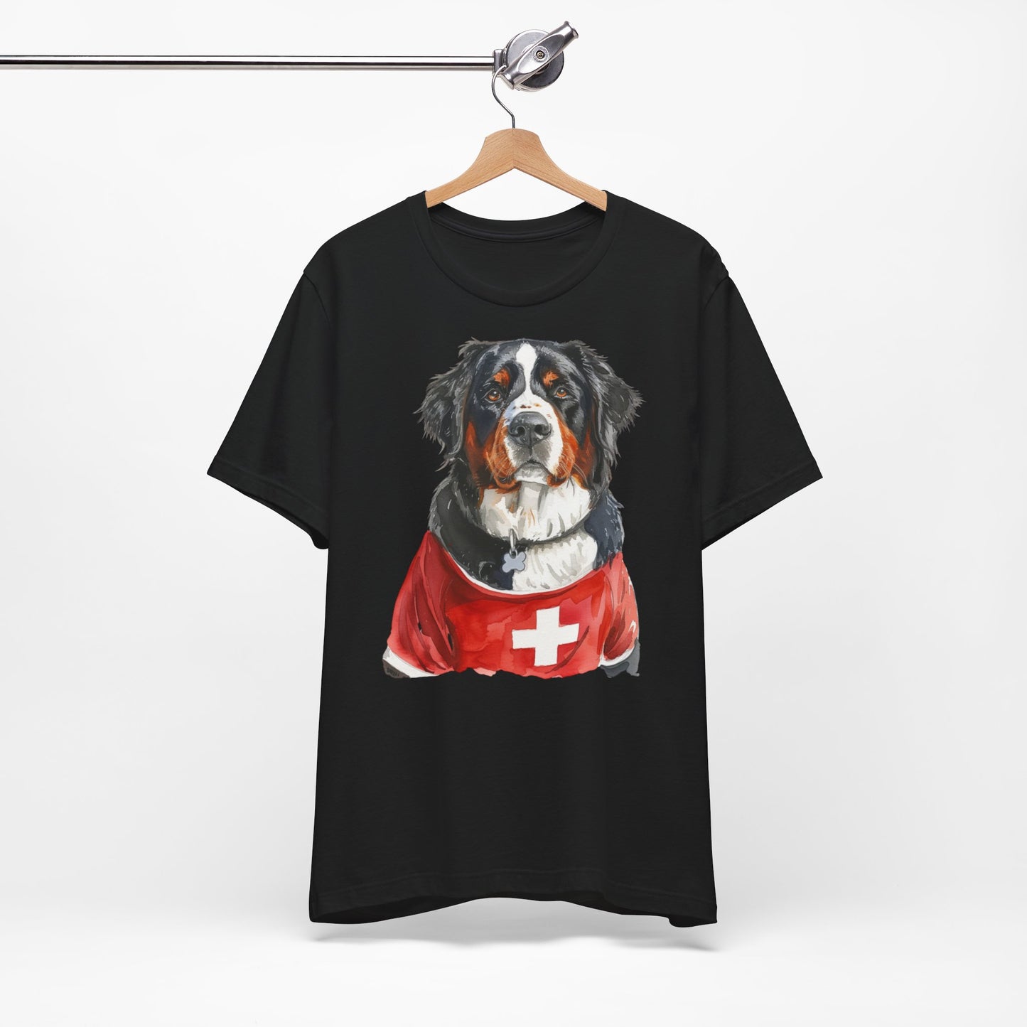 Unisex T-Shirt Fußball Fan Wuffis I EM 2024 I Berner Sennenhund I Team Schweiz