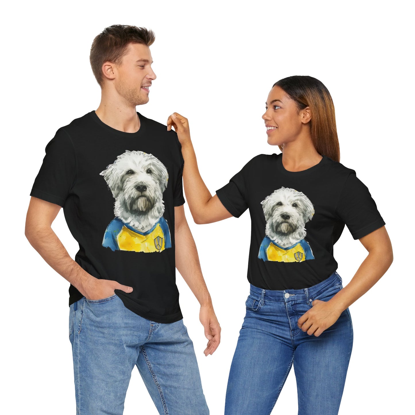 Unisex T-Shirt Fußball Fan Wuffis I EM 2024 I Ukrainischer Schäferhund I Team Ukraine