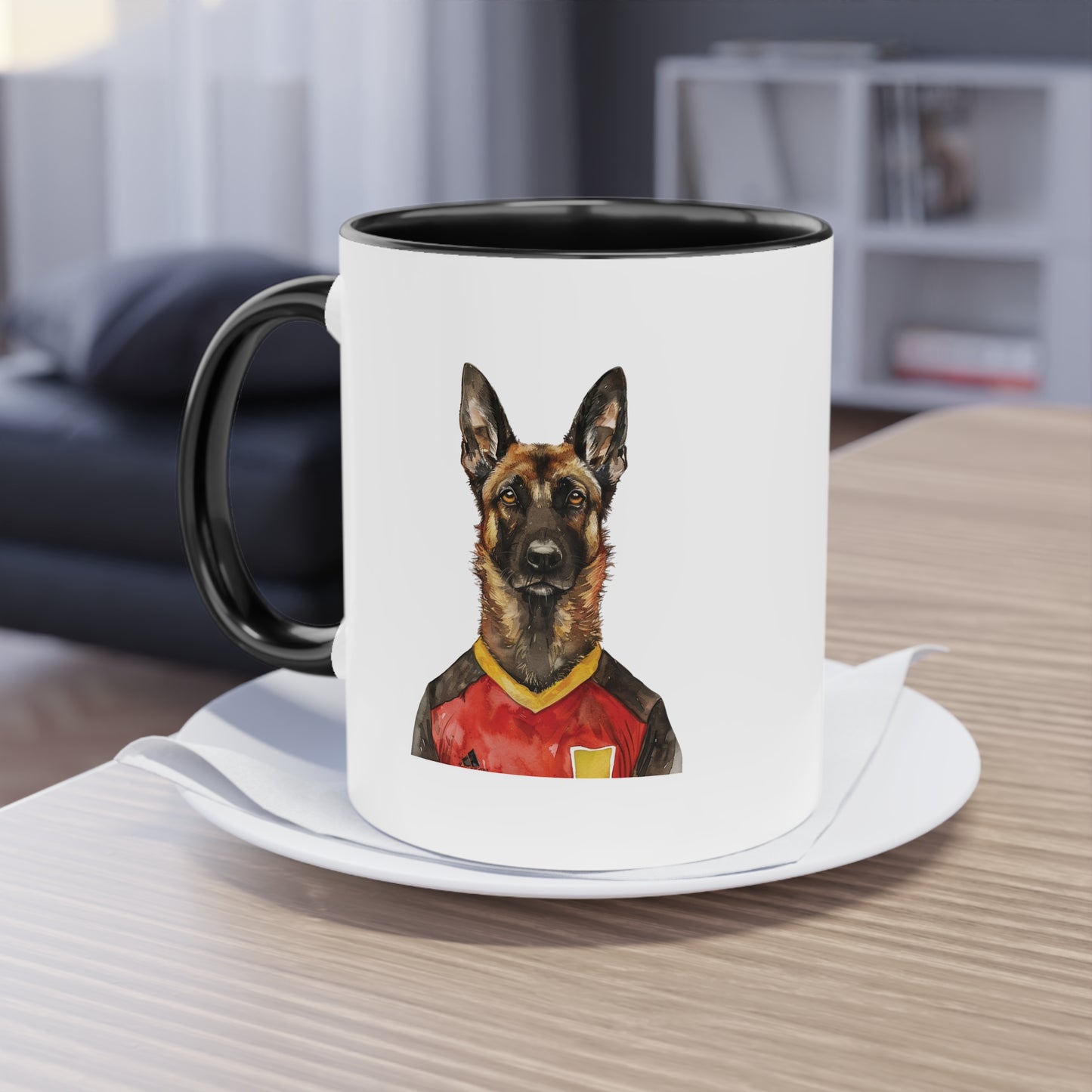 Hunde Tasse Fußball Fan Wuffis I EM 2024 I Malinois I Team Belgien