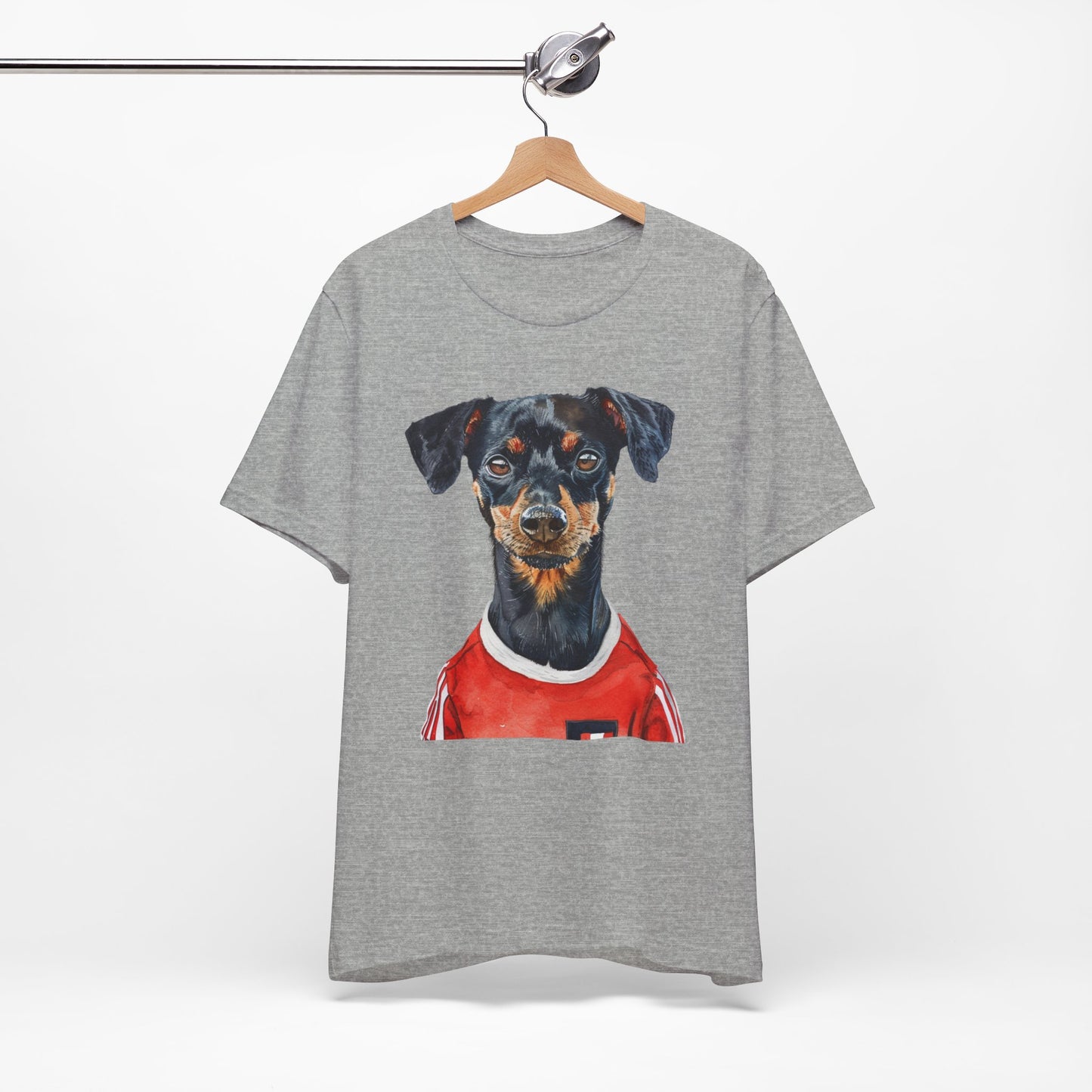 Unisex T-Shirt Fußball Fan Wuffis I EM 2024 I Österreichischer Pinscher I Team Österreich