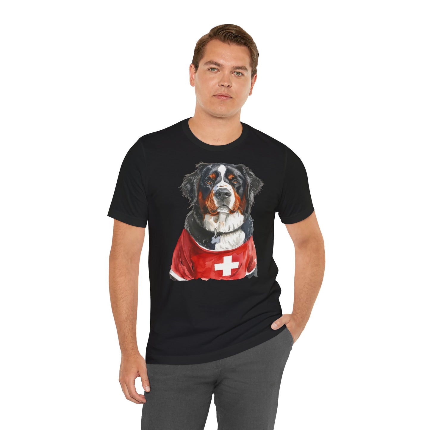 Unisex T-Shirt Fußball Fan Wuffis I EM 2024 I Berner Sennenhund I Team Schweiz