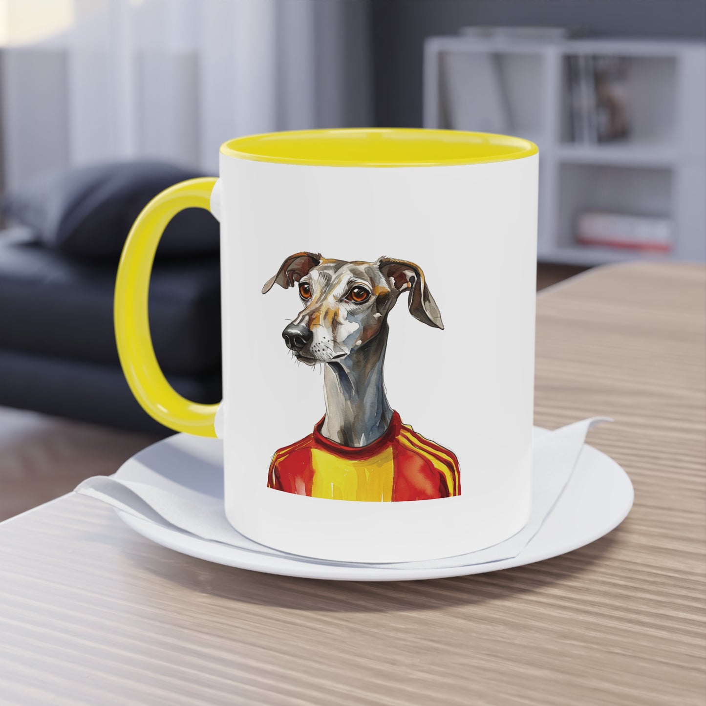 Hunde Tasse Fußball Fan Wuffis I EM 2024 I Galgo Espanol I Team Spanien