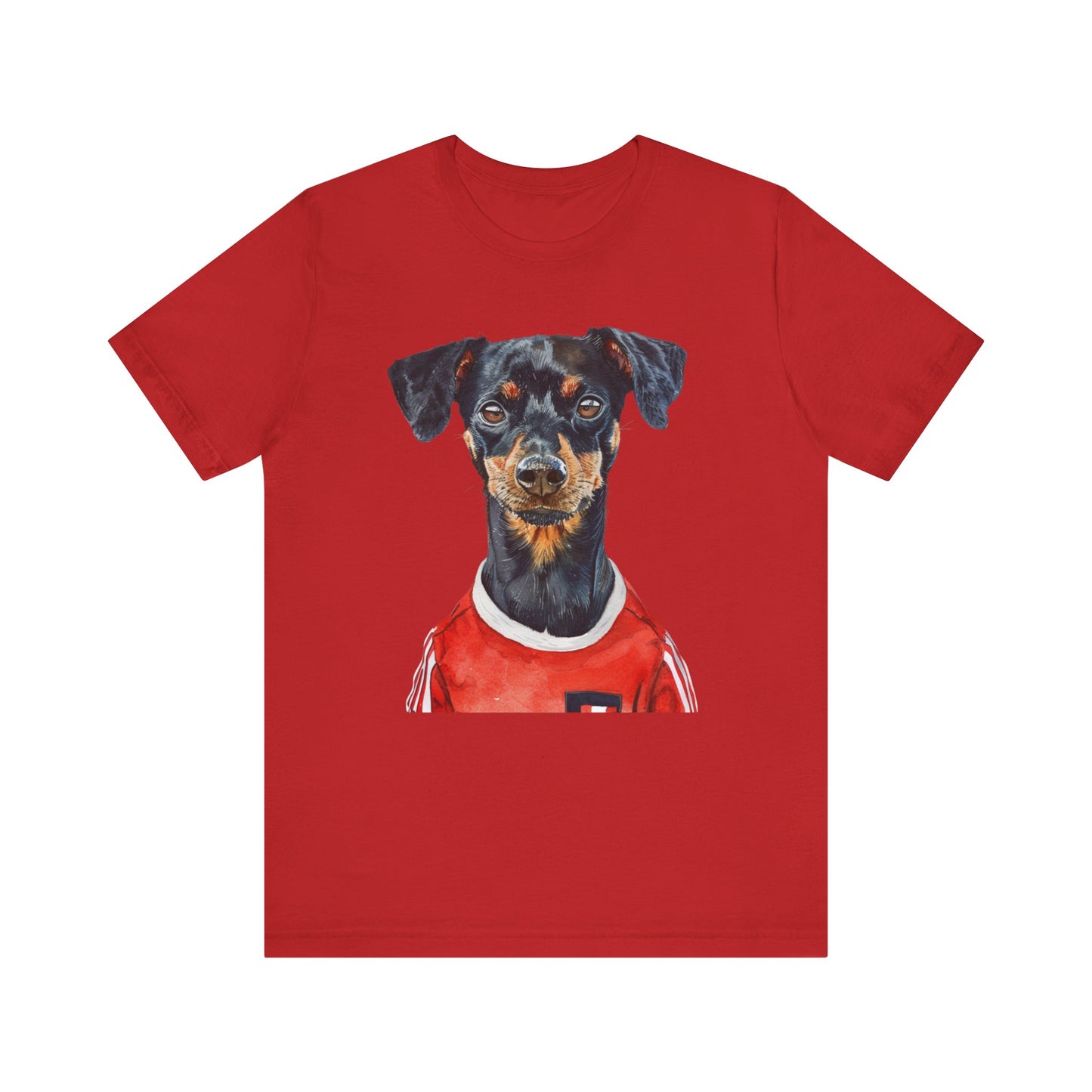 Unisex T-Shirt Fußball Fan Wuffis I EM 2024 I Österreichischer Pinscher I Team Österreich