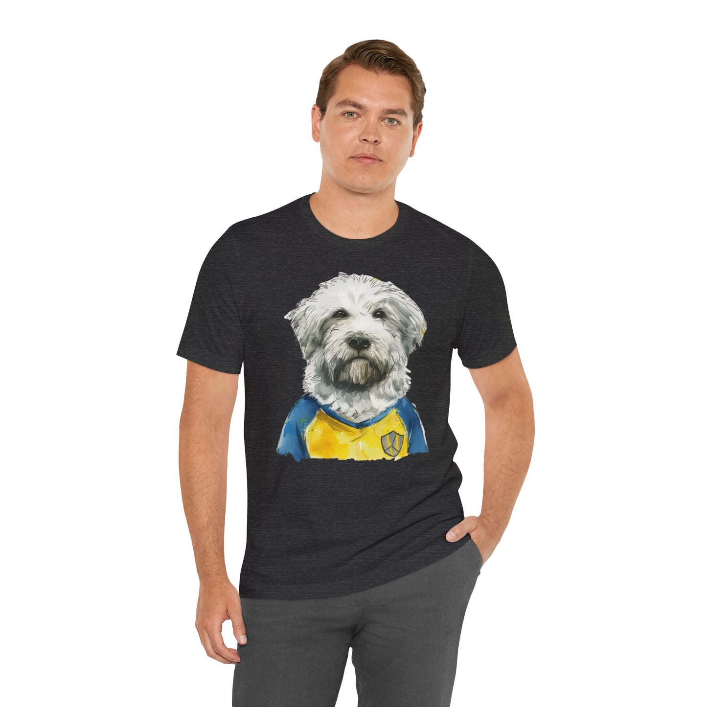 Unisex T-Shirt Fußball Fan Wuffis I EM 2024 I Ukrainischer Schäferhund I Team Ukraine