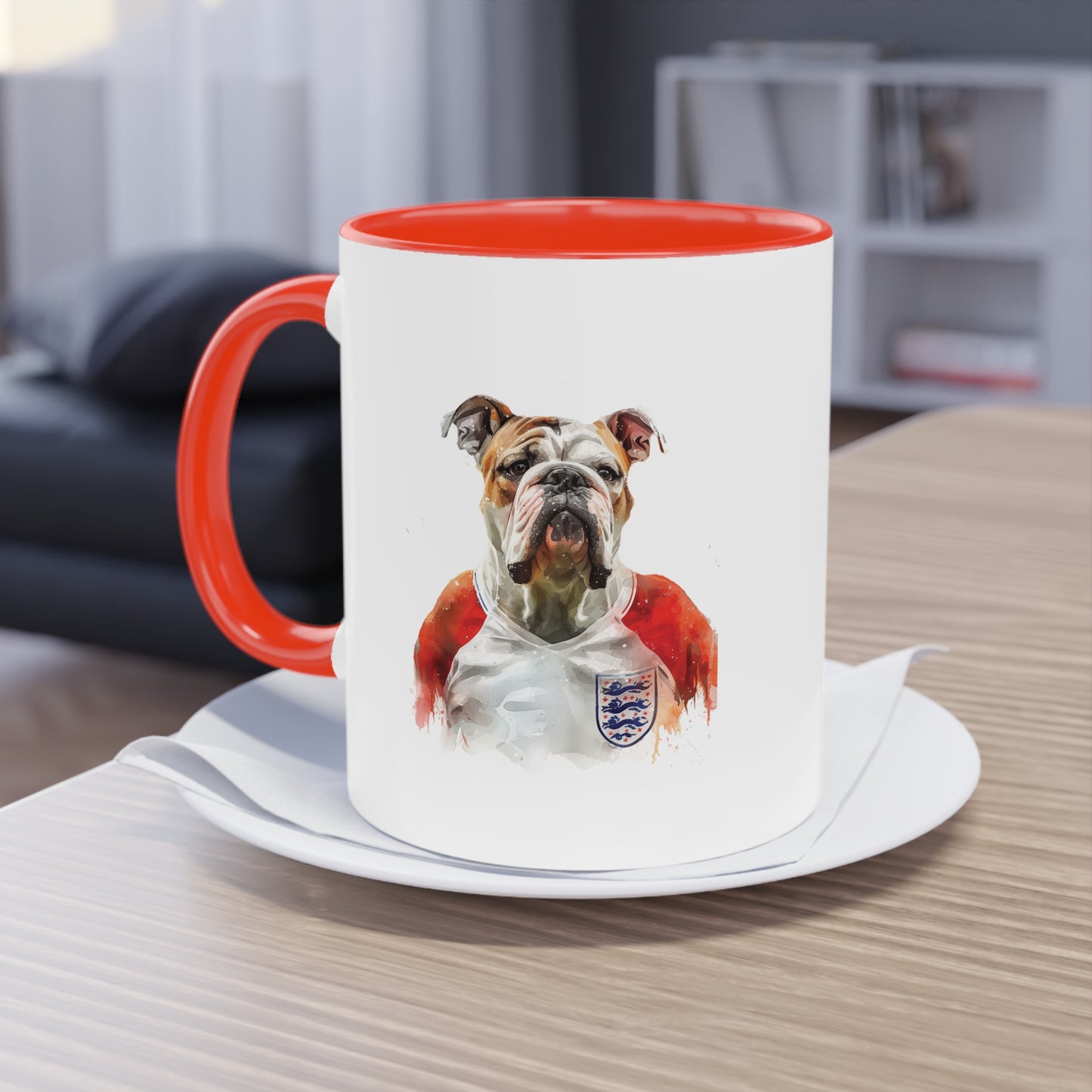 Hunde Tasse Fußball Fan Wuffis I EM 2024 I Englische Bulldogge I Team England