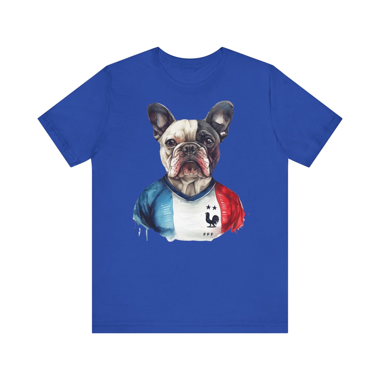 Unisex T-Shirt Fußball Fan Wuffis I EM 2024 I Französische Bulldogge I Team Frankreich