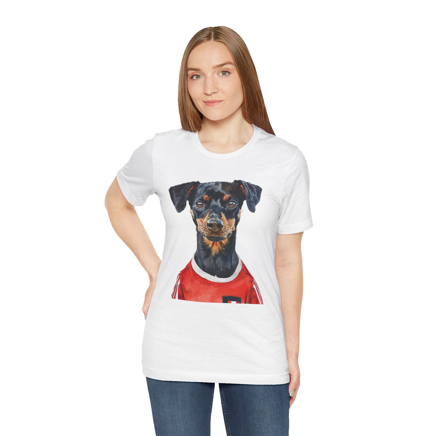 Unisex T-Shirt Fußball Fan Wuffis I EM 2024 I Österreichischer Pinscher I Team Österreich