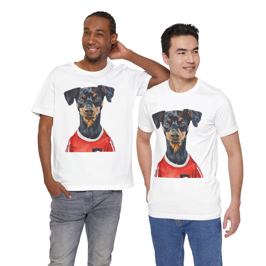 Unisex T-Shirt Fußball Fan Wuffis I EM 2024 I Österreichischer Pinscher I Team Österreich