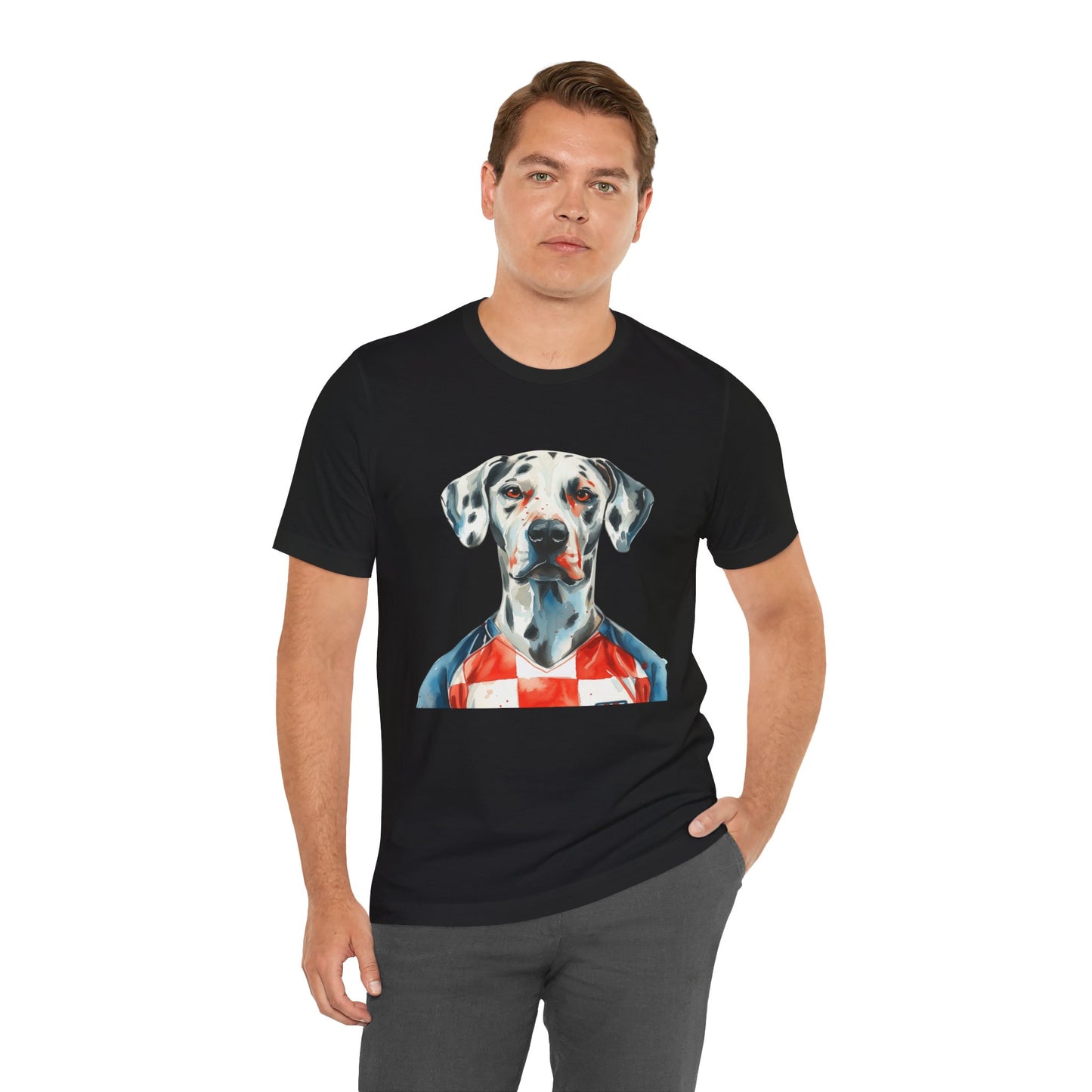 Unisex T-Shirt Fußball Fan Wuffis"I EM 2024 I Dalmatiner I Team Kroatien