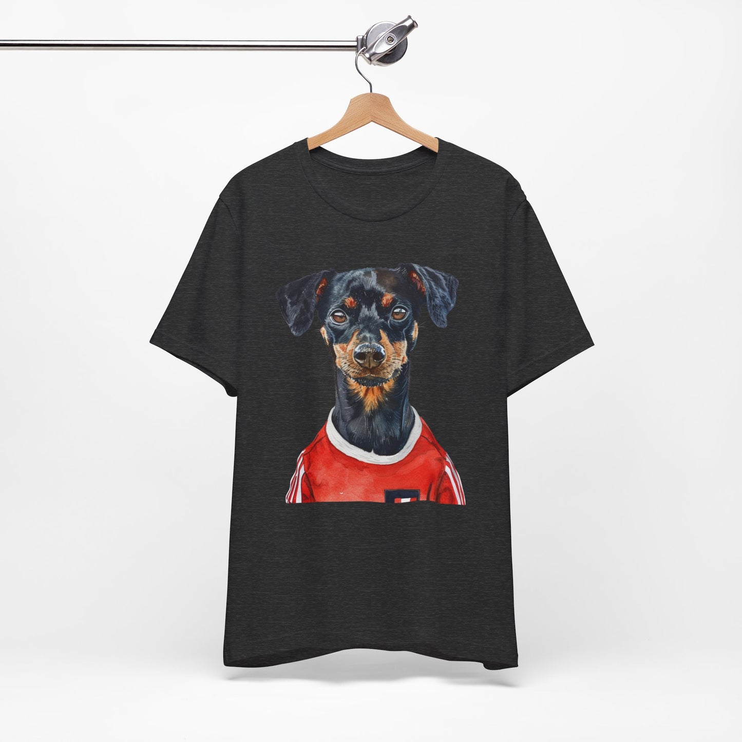 Unisex T-Shirt Fußball Fan Wuffis I EM 2024 I Österreichischer Pinscher I Team Österreich