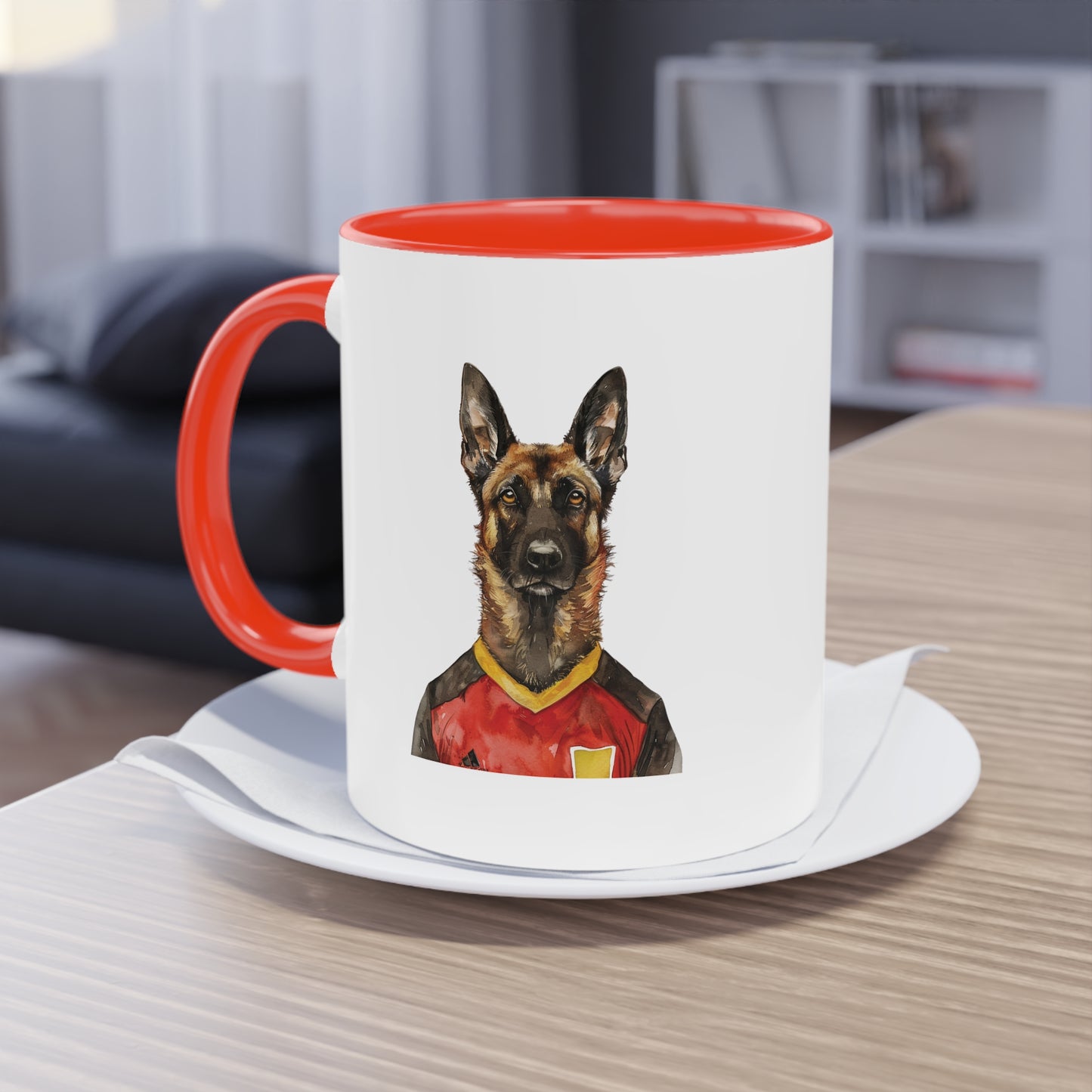 Hunde Tasse Fußball Fan Wuffis I EM 2024 I Malinois I Team Belgien