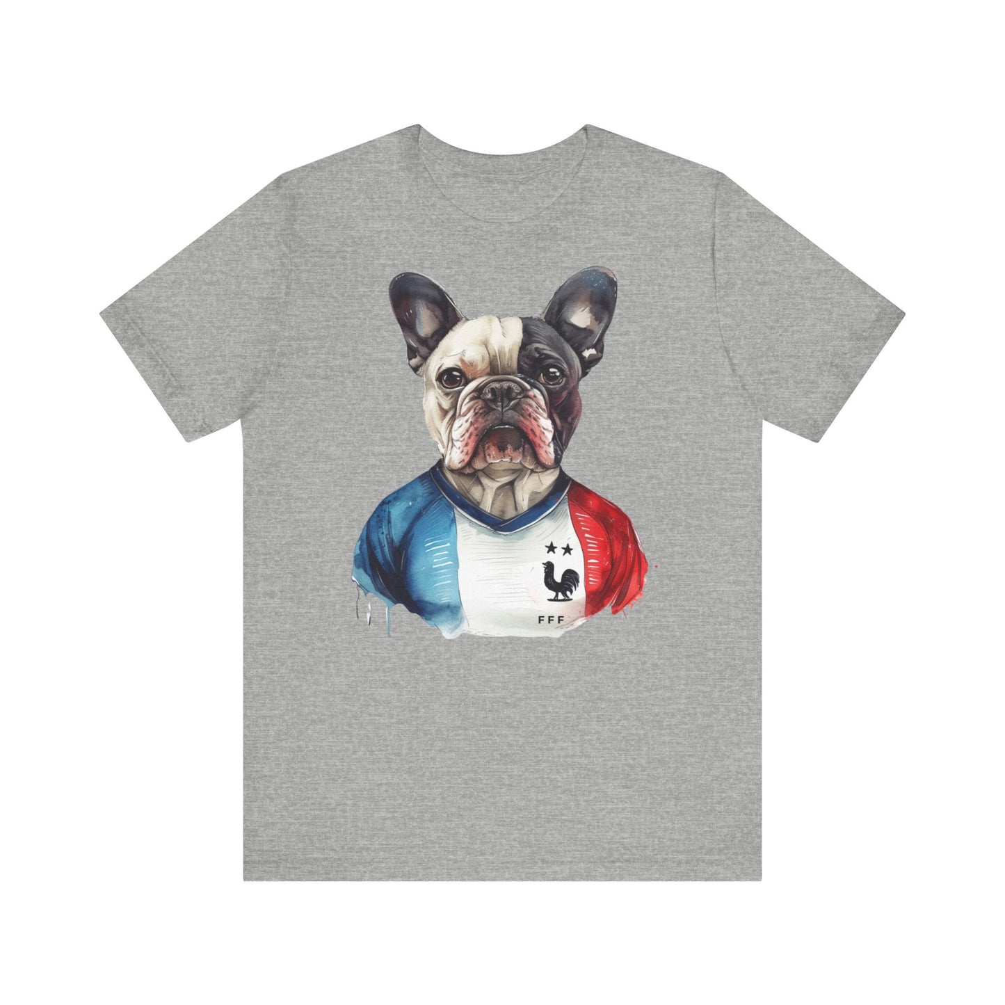 Unisex T-Shirt Fußball Fan Wuffis I EM 2024 I Französische Bulldogge I Team Frankreich