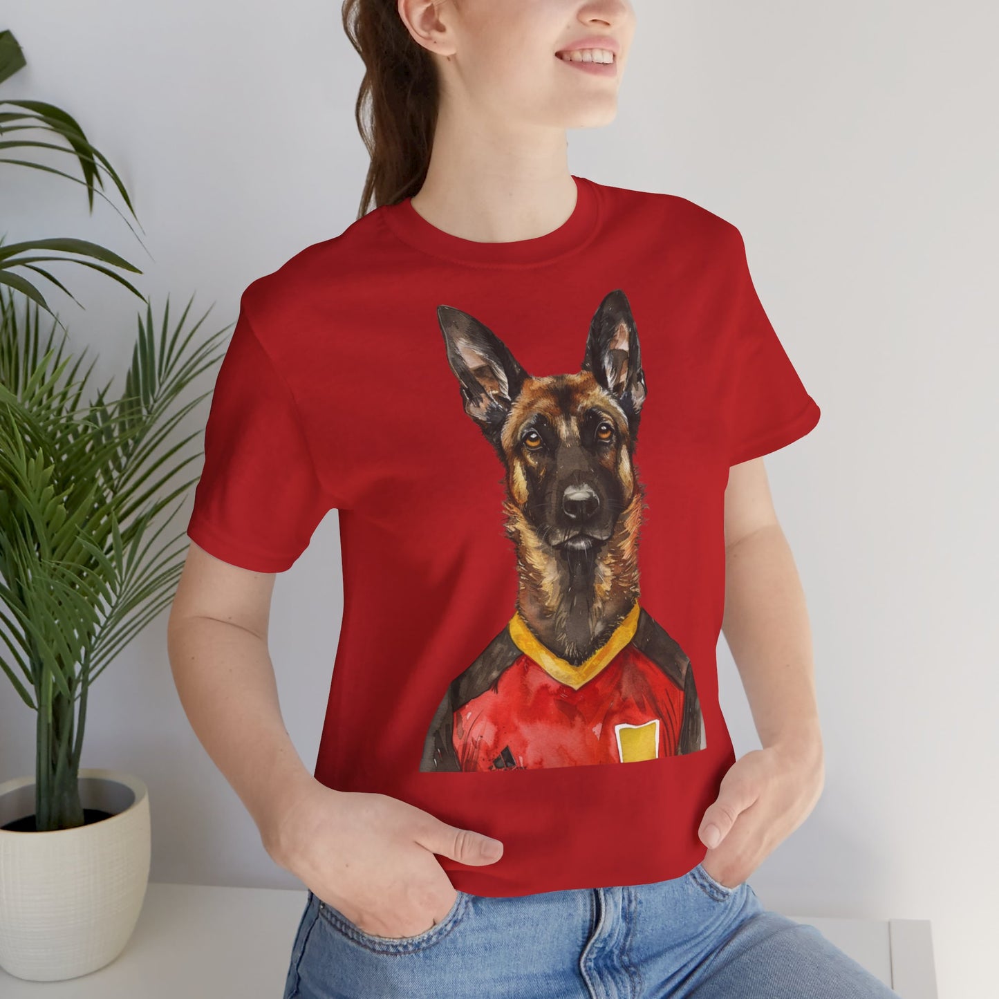 Unisex T-Shirt Fußball Fan Wuffis I EM 2024 I Malinois I Team Belgien