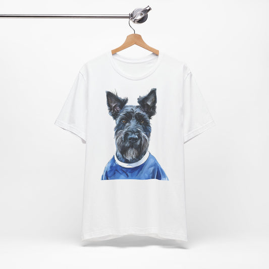 T Shirt zur EM mit Scottish Terrier im Fußball Trikot Schottland